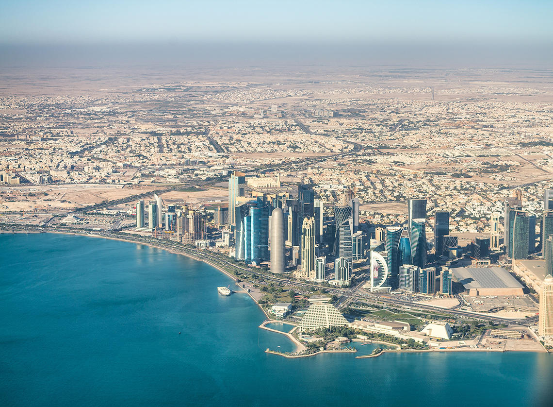 Aerial view of Doha