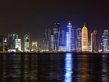 Doha Night Skyline