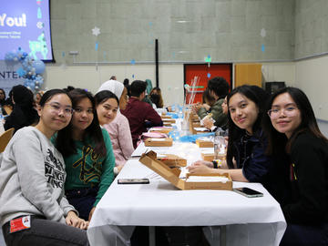 Student at the welcome back event