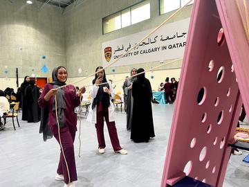 Student at the welcome back event