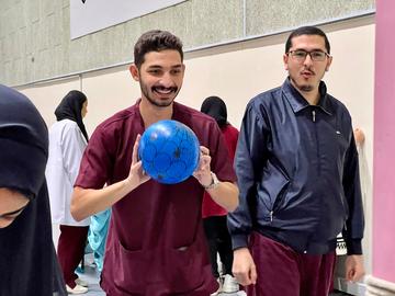 Student at the welcome back event