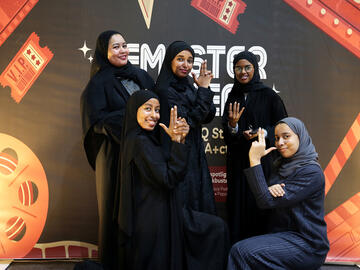 Students gathered at the event